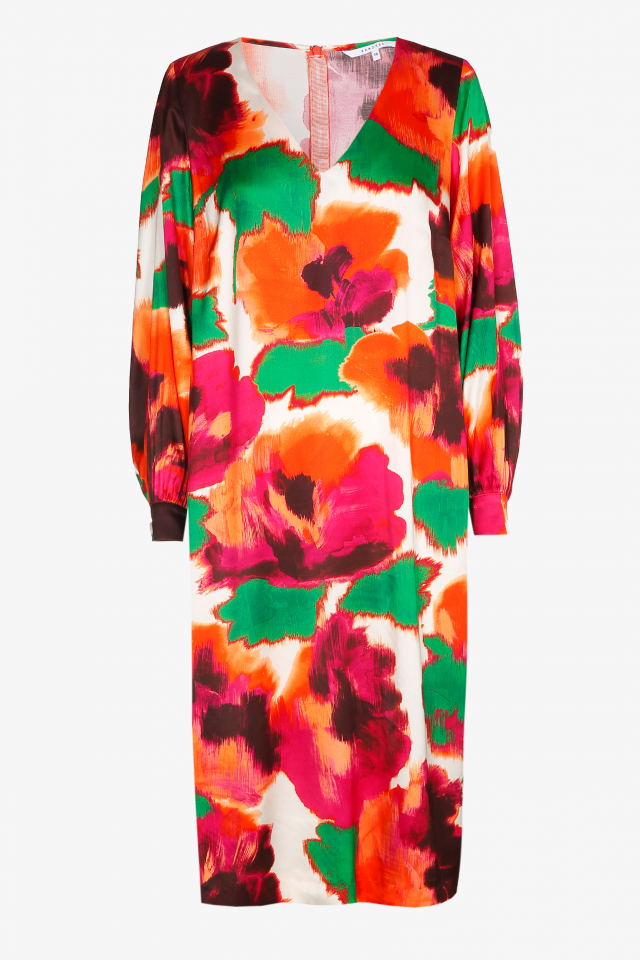 Dress with large floral print