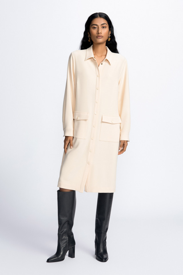 Sporty shirt dress with press studs