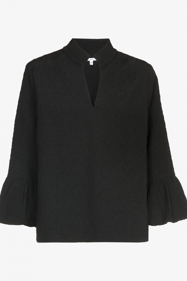 Blouse jacquard à manches bouffantes