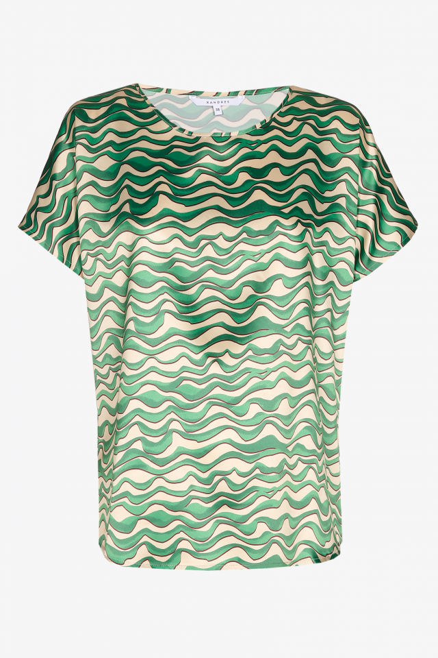 Blouse with wave print