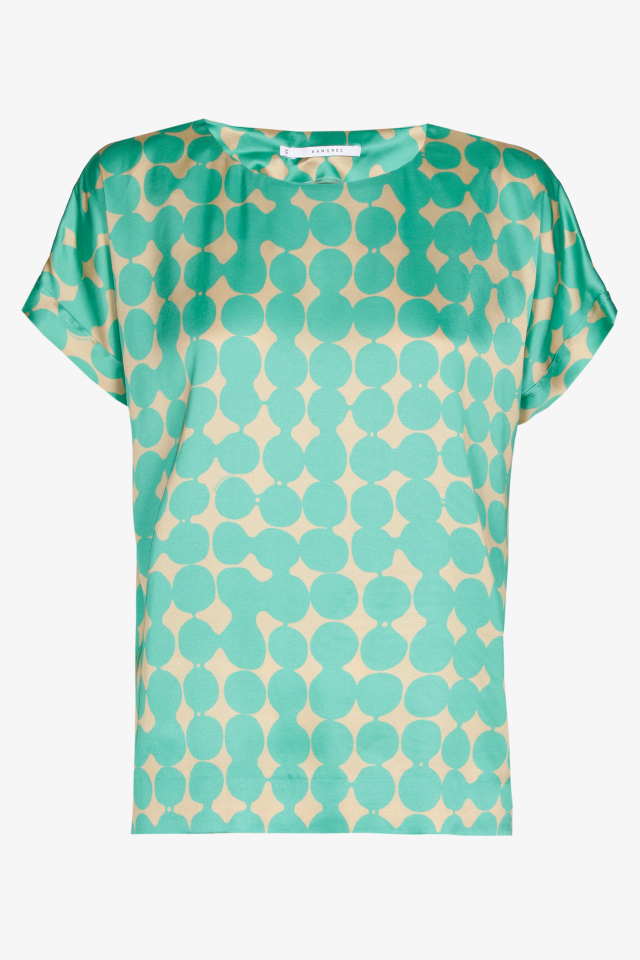 Blouse with in-house dot print