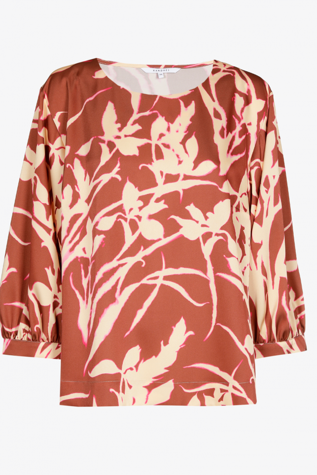 Blouse with original floral print