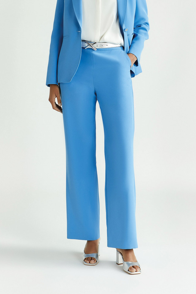 Soft trousers with wide legs