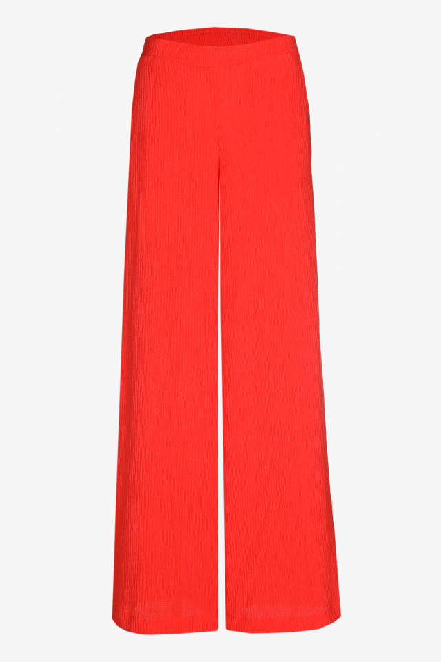 Pantalon droit en tissu fripé