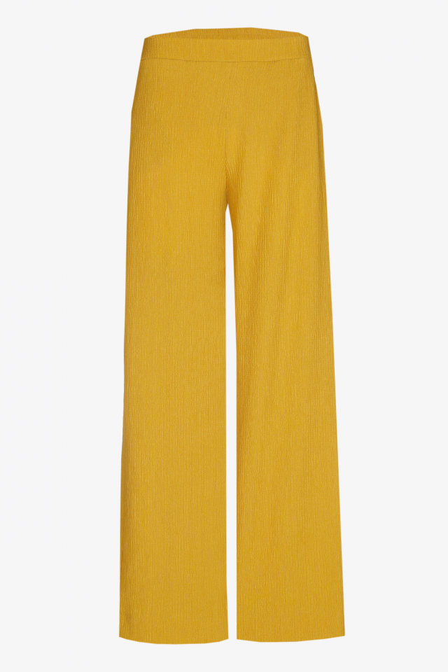 Pantalon droit en tissu fripé