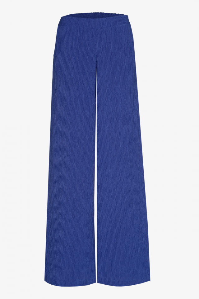 Pantalon droit en tissu fripé