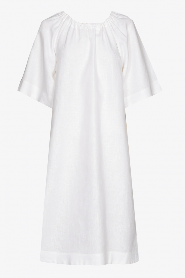 Linen dress with wide sleeves