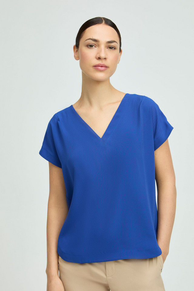 Mouwloze blouse met V-hals