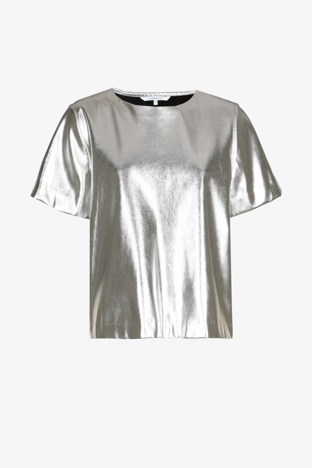 Faux leather top