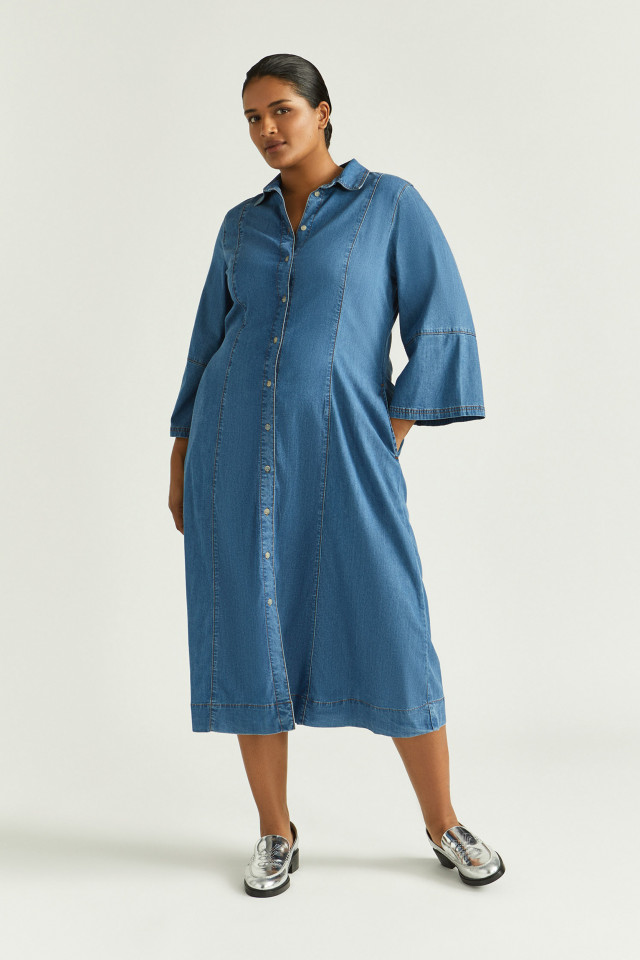 Robe longue en jean