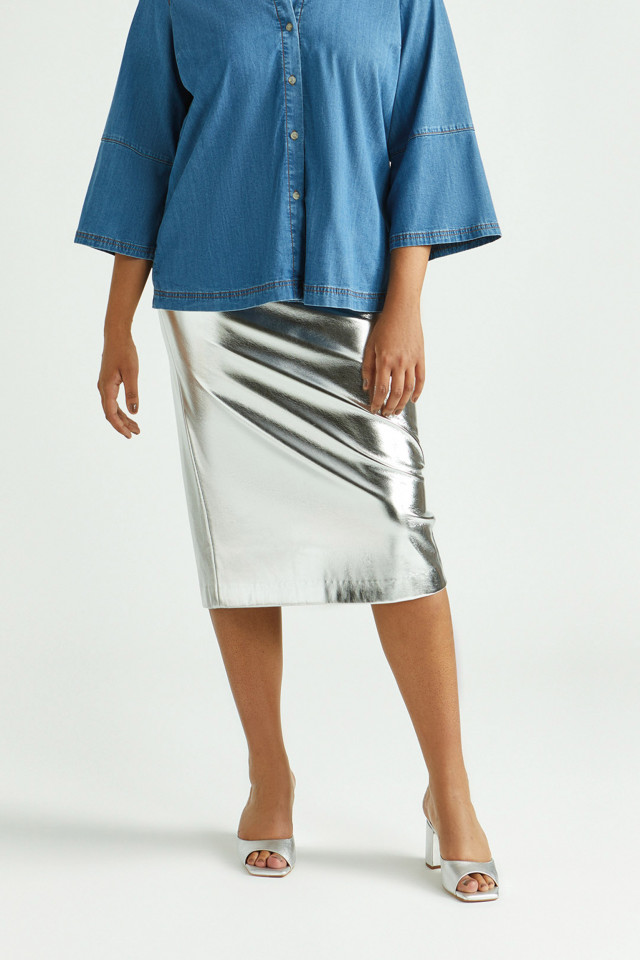 Jupe crayon en faux cuir