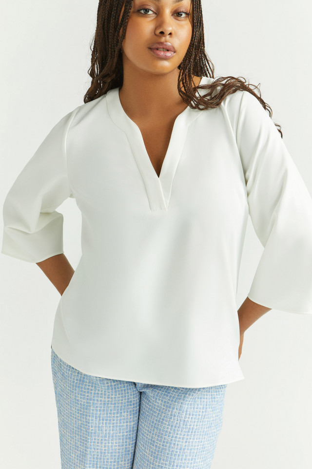 Blouse en tissu sergé
