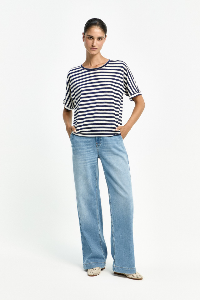 Jeansbroek met wijde pijpen