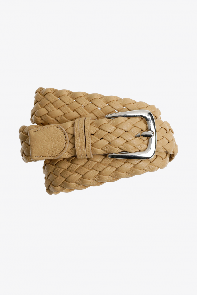Ceinture tressée 100 % en cuir