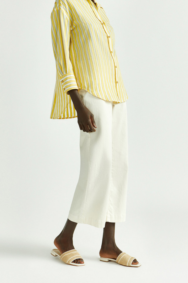Pantalon en jean à taille marquée