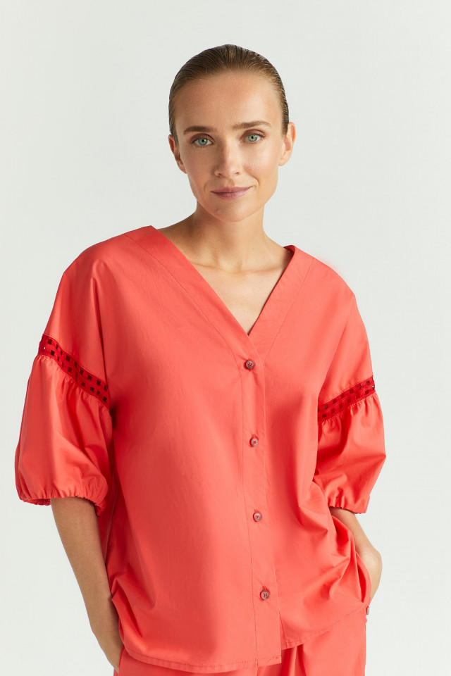 Blouse van organisch katoen
