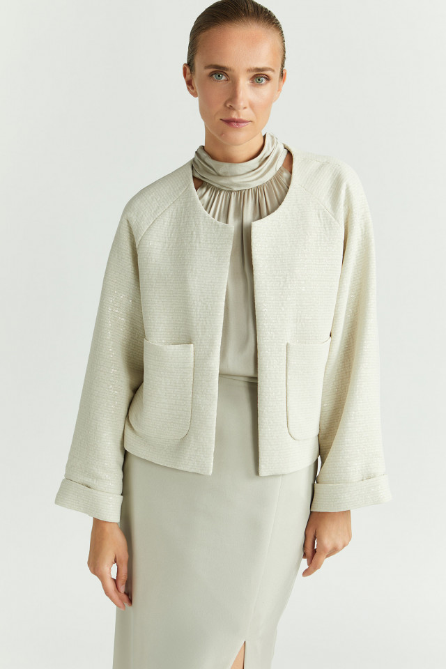 Veste courte à paillettes