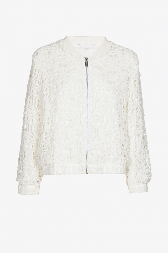 Veste bomber en macramé