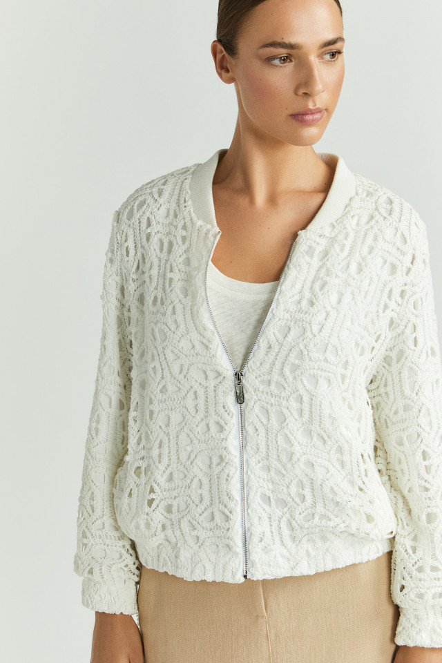 Veste bomber en macramé