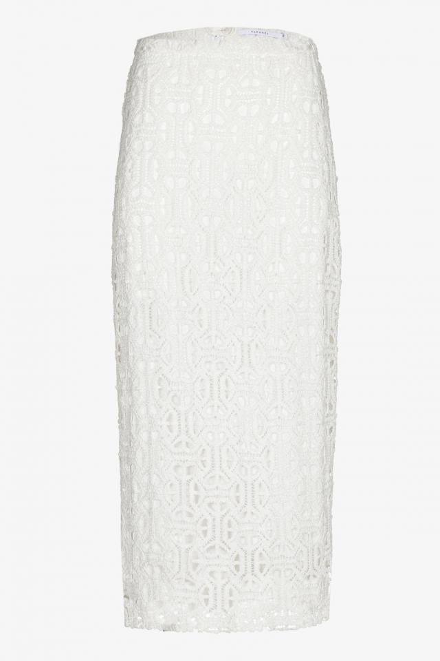 Jupe crayon en macramé