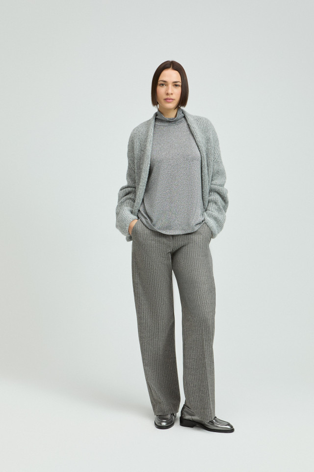 Pinstripe tailored trousers