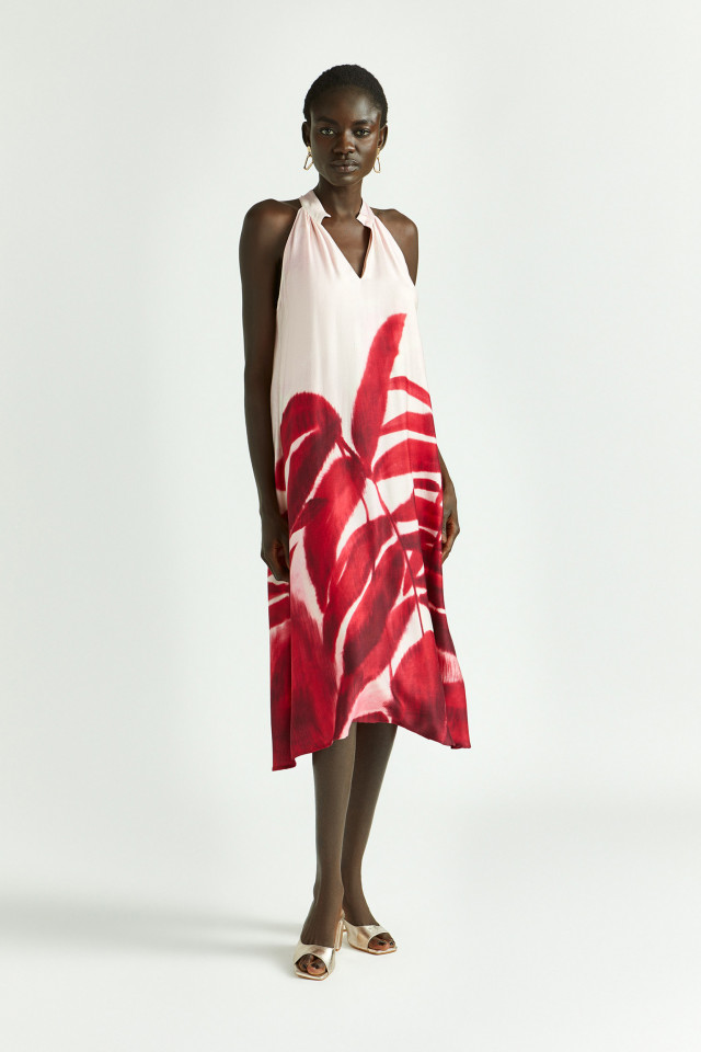 Halterjurk met print