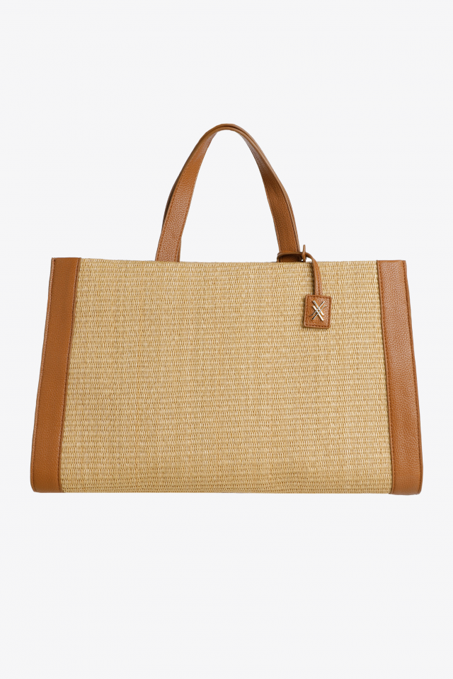 Stijlvolle handtas met raffia