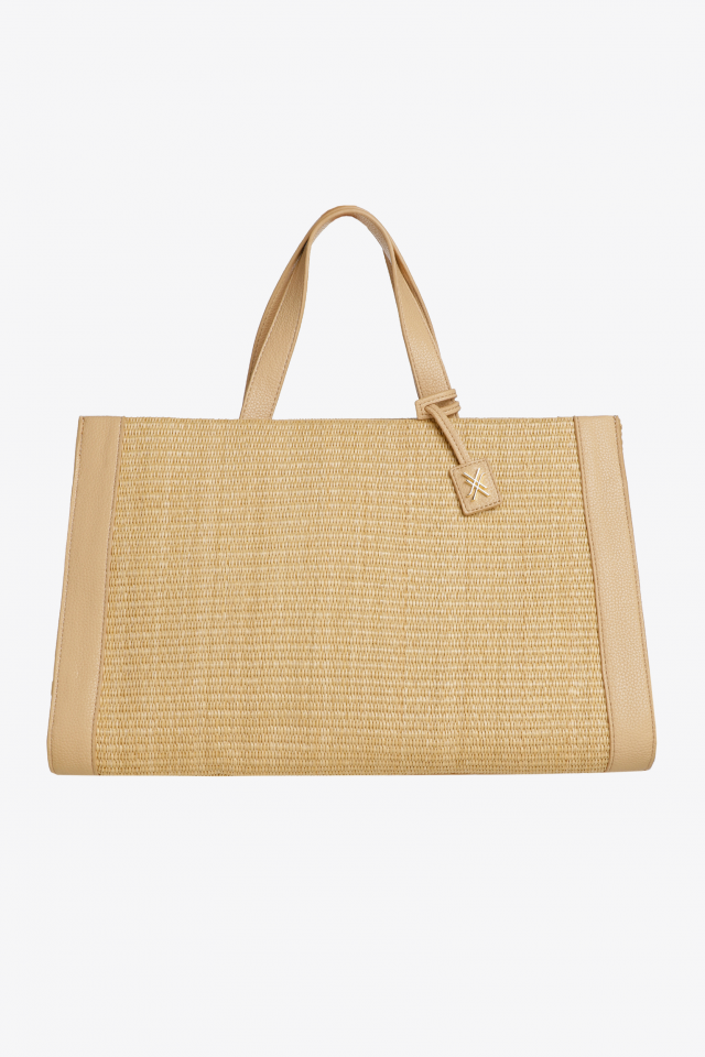 Stijlvolle handtas met raffia