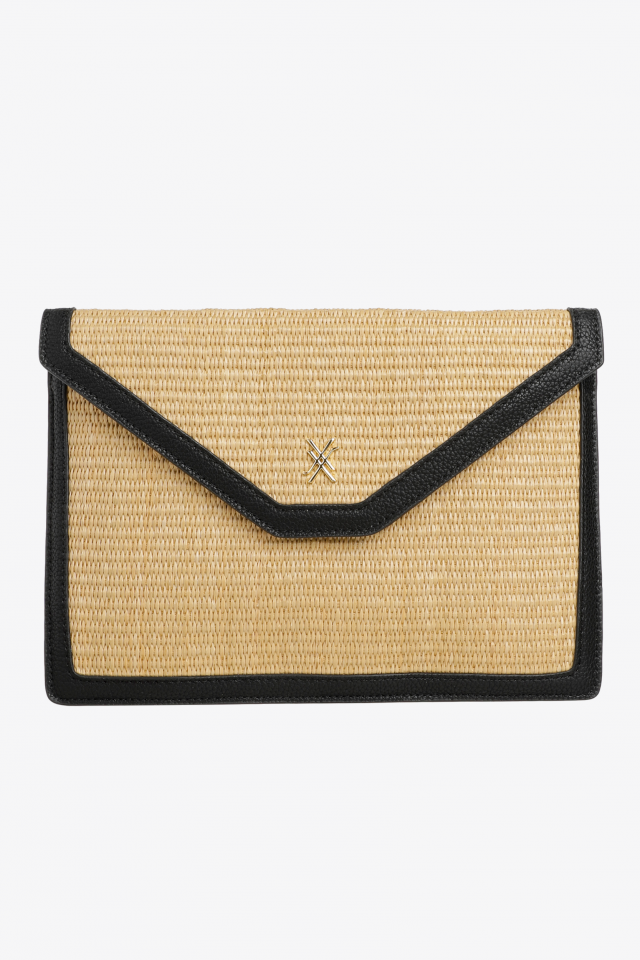 Stijlvolle clutch met raffia