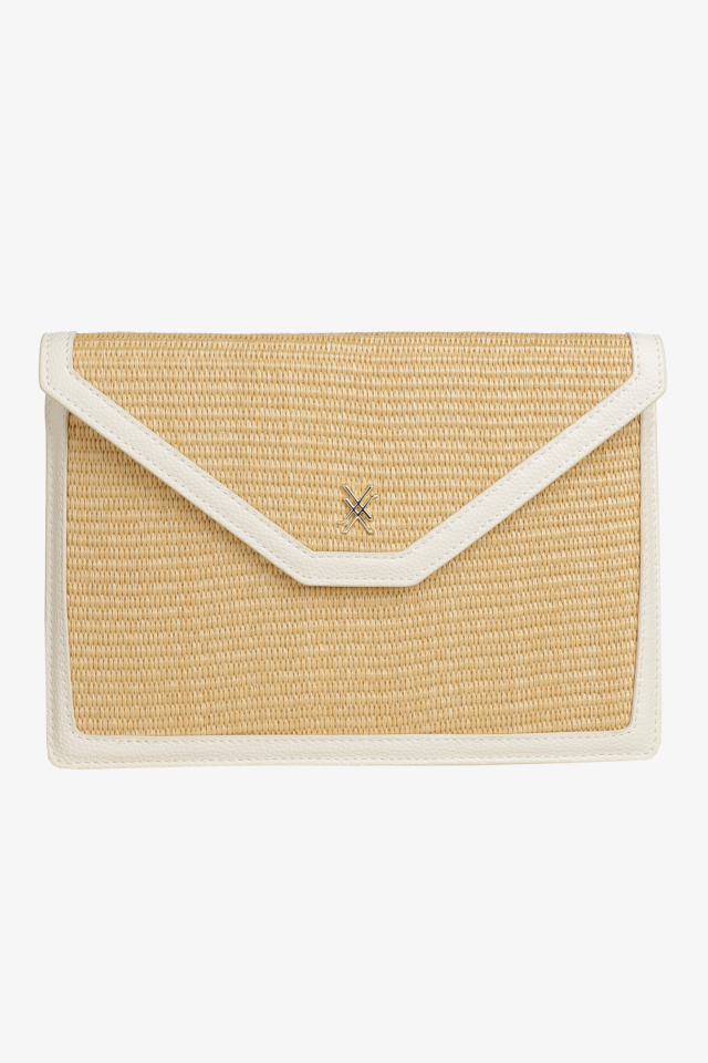 Stijlvolle clutch met raffia
