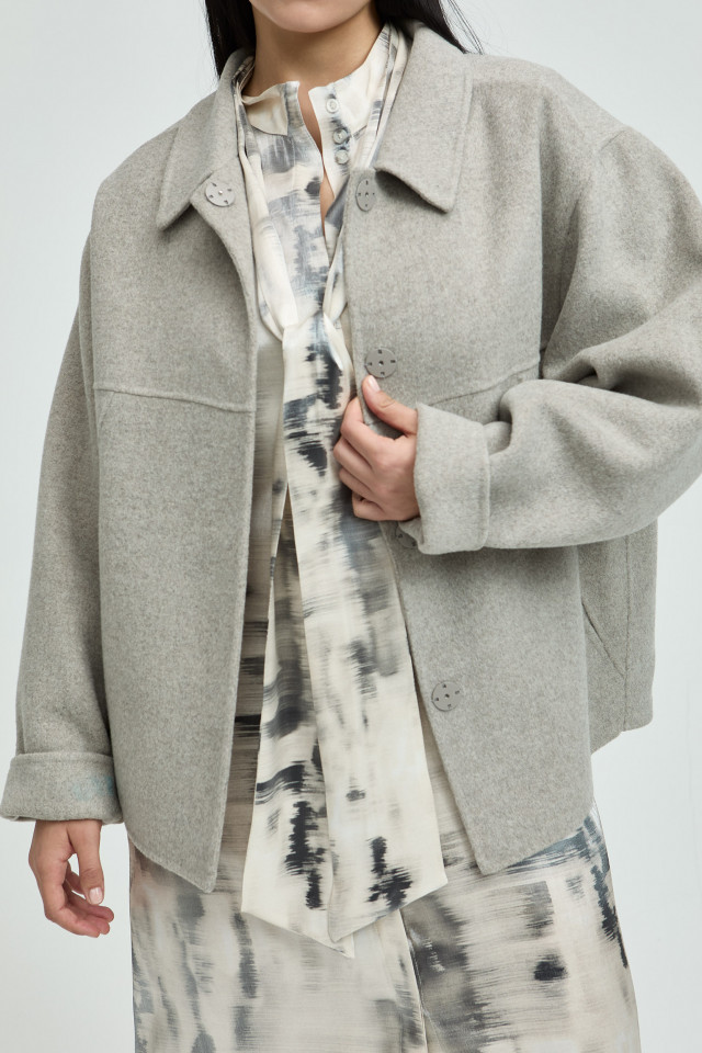 Oversized jasje met hemdkraag