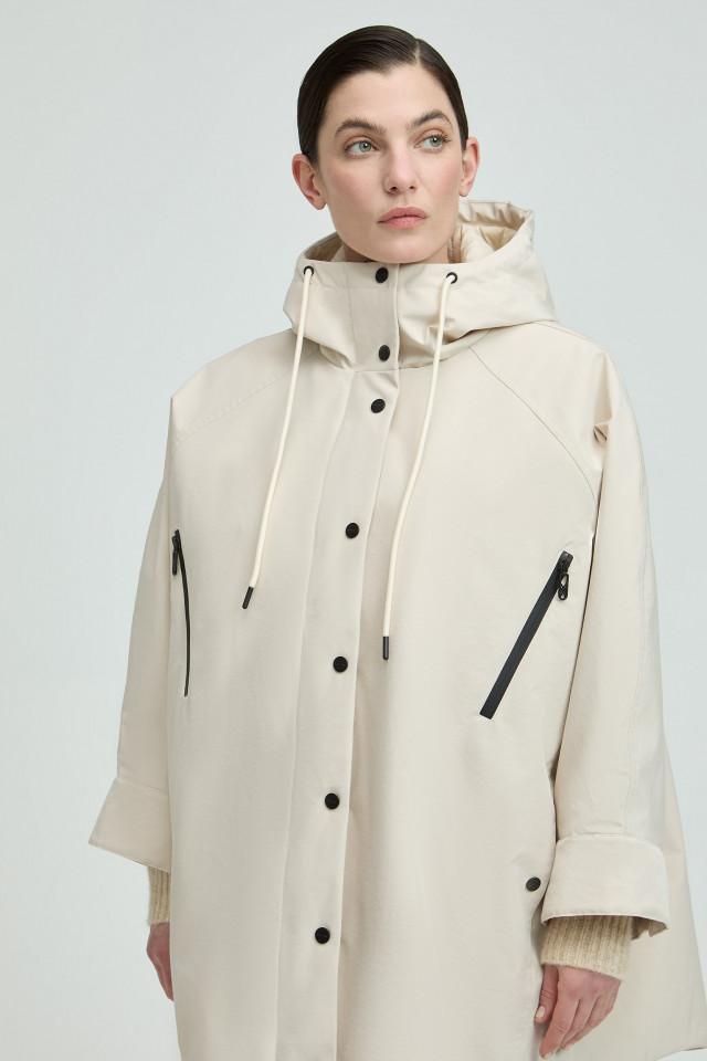 Ruime parka met kap