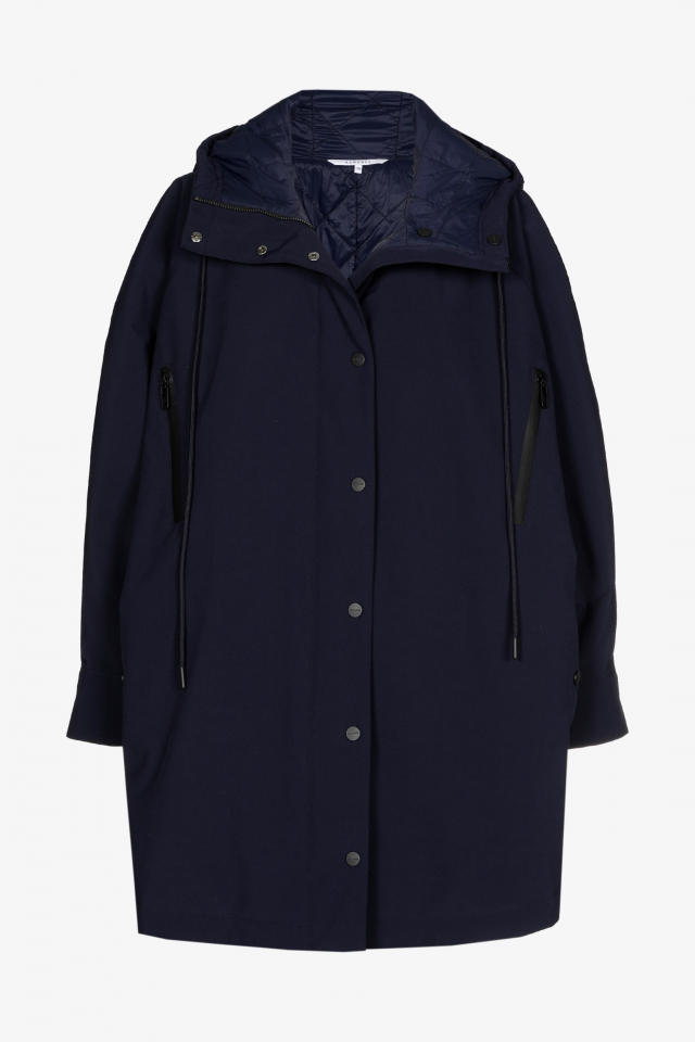 Ruime parka met kap