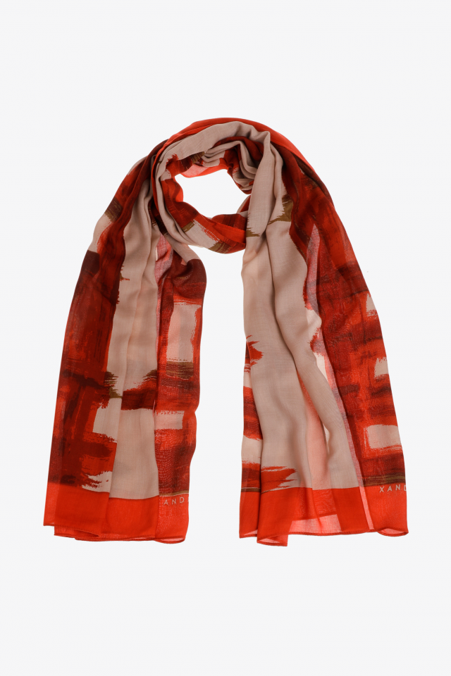 Light scarf with handmade print