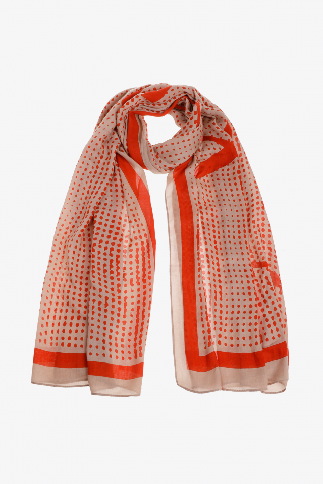 Lightweight scarf with dot print