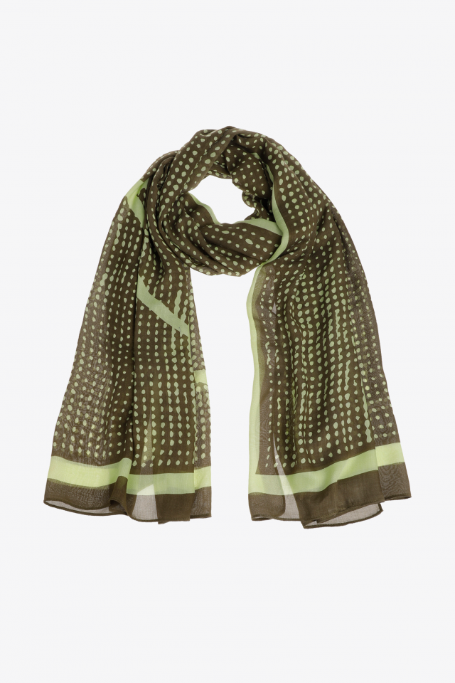 Lightweight scarf with dot print