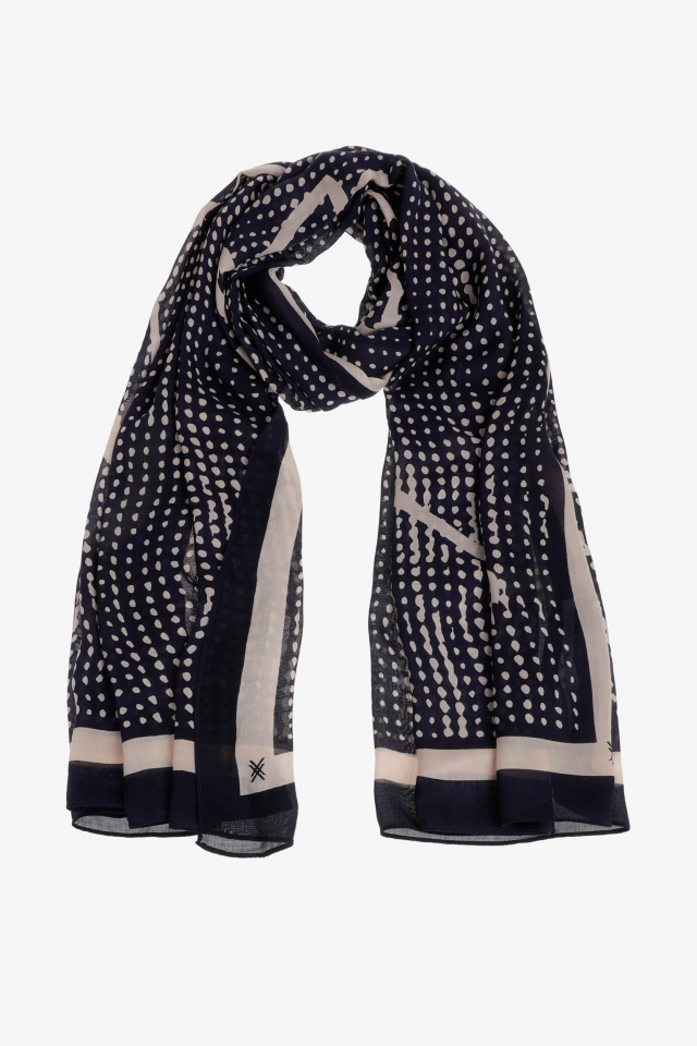 Lightweight scarf with dot print