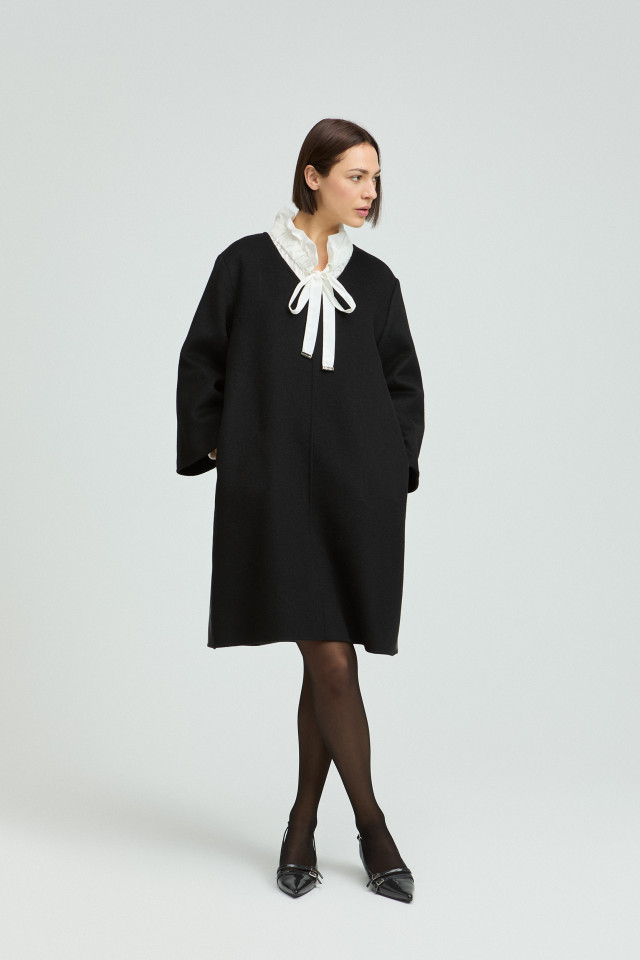 A-Linien-Kleid im Materialmix