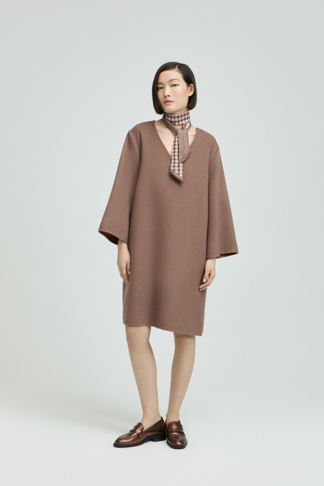 A-Linien-Kleid im Materialmix