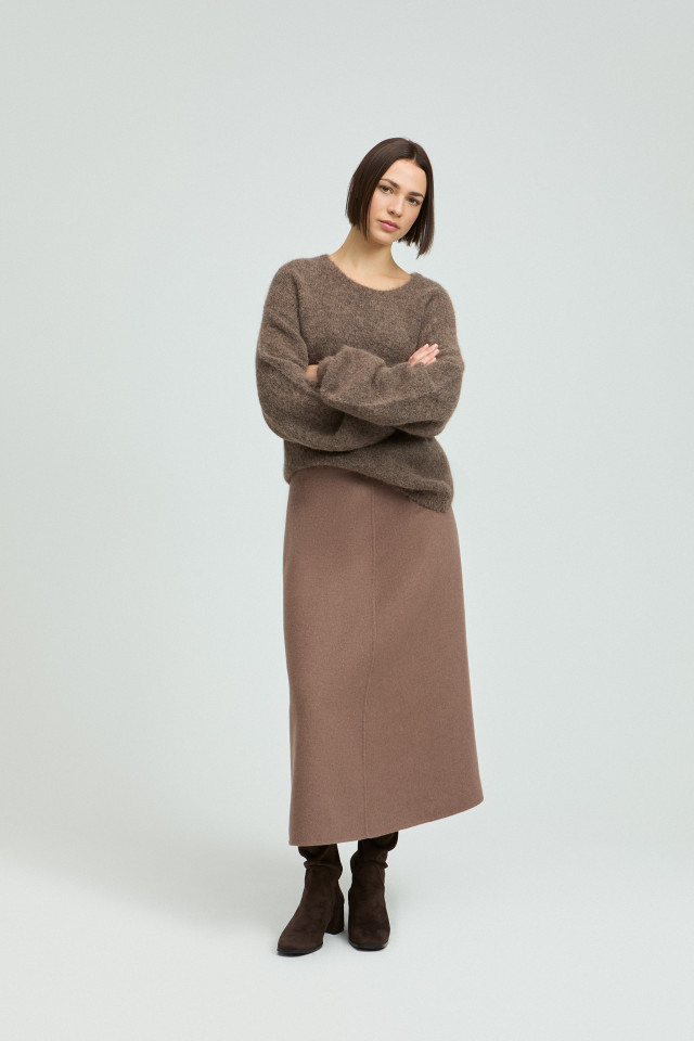 A-line skirt in two fabrics