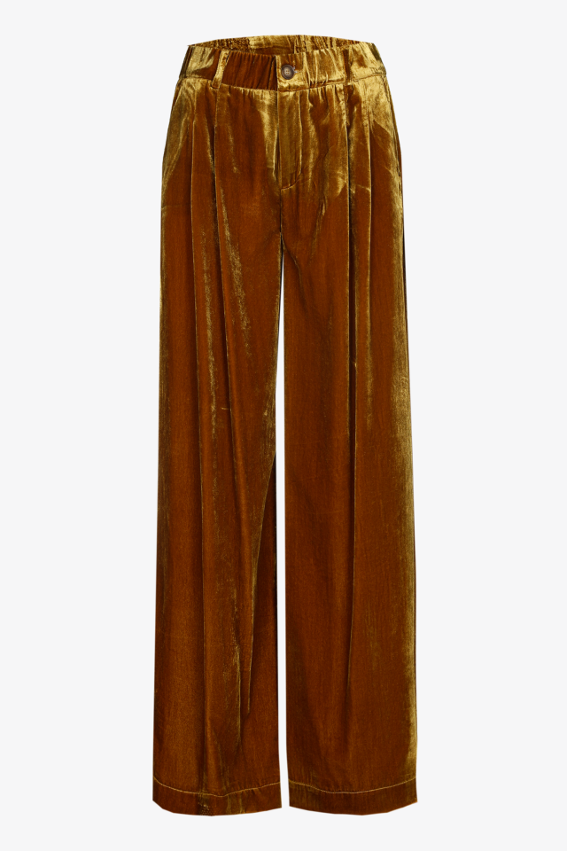 Pantalon à plis en velours