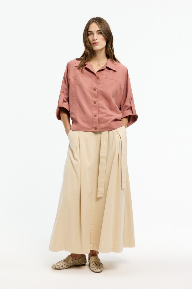 Casual wrap skirt with tie