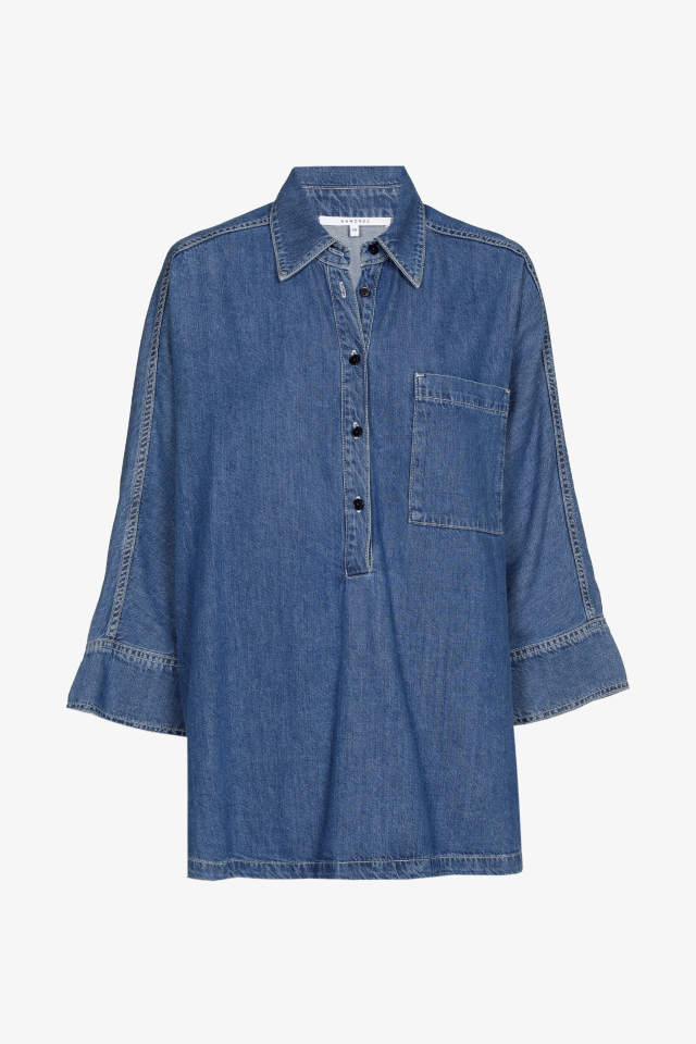 Supple denim blouse