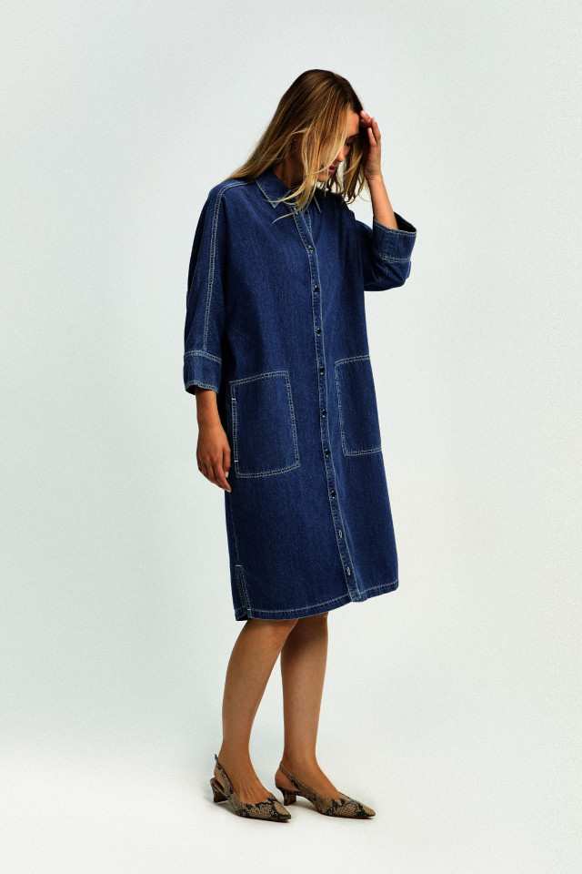 Robe en denim souple