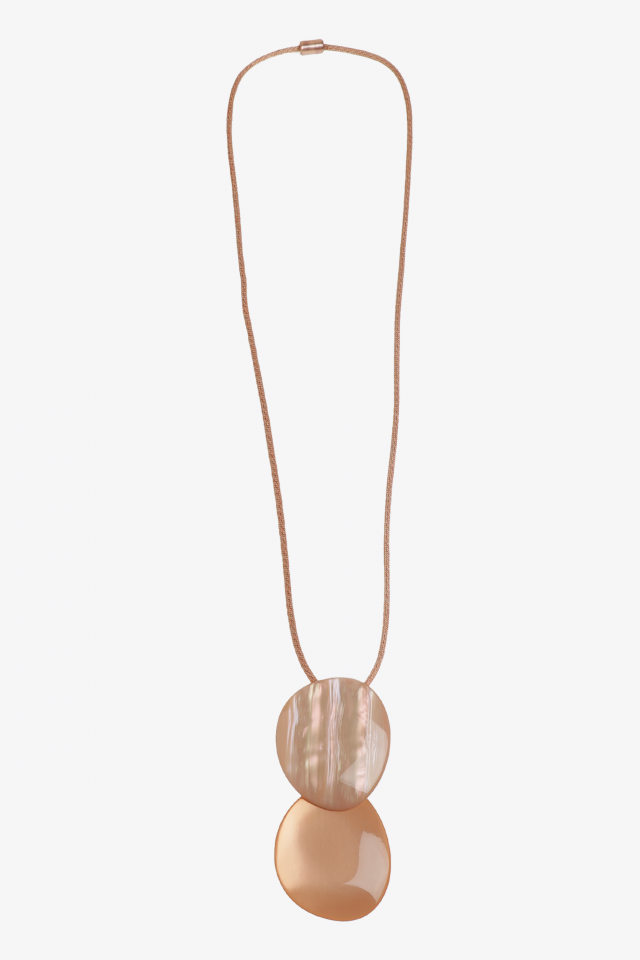 Long collier avec double pendentif