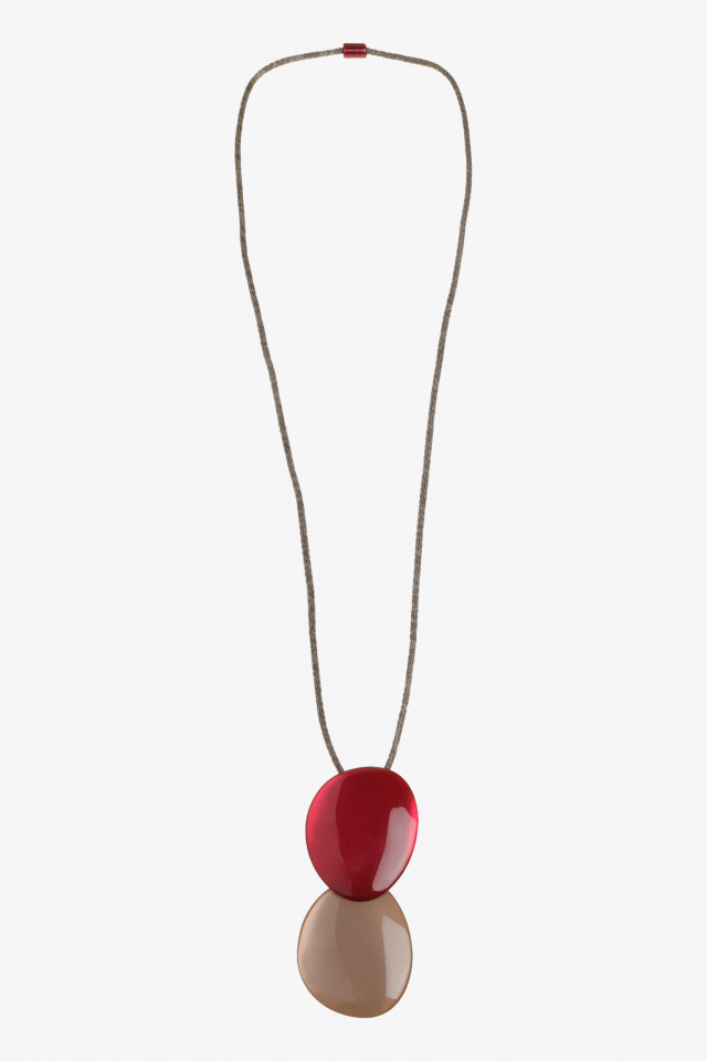 Long collier avec double pendentif