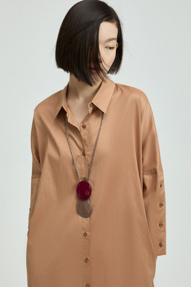 Long collier avec double pendentif