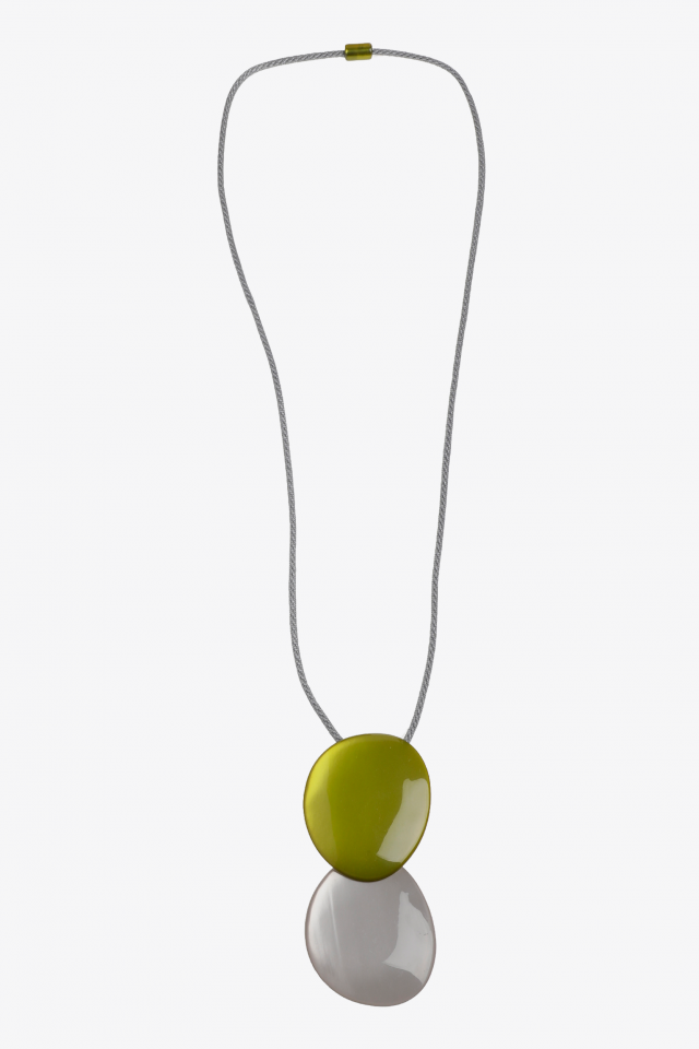 Long collier avec double pendentif
