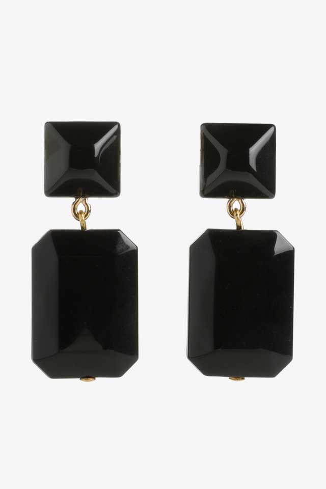 Boucles d’oreille avec pendentif rectangulaire