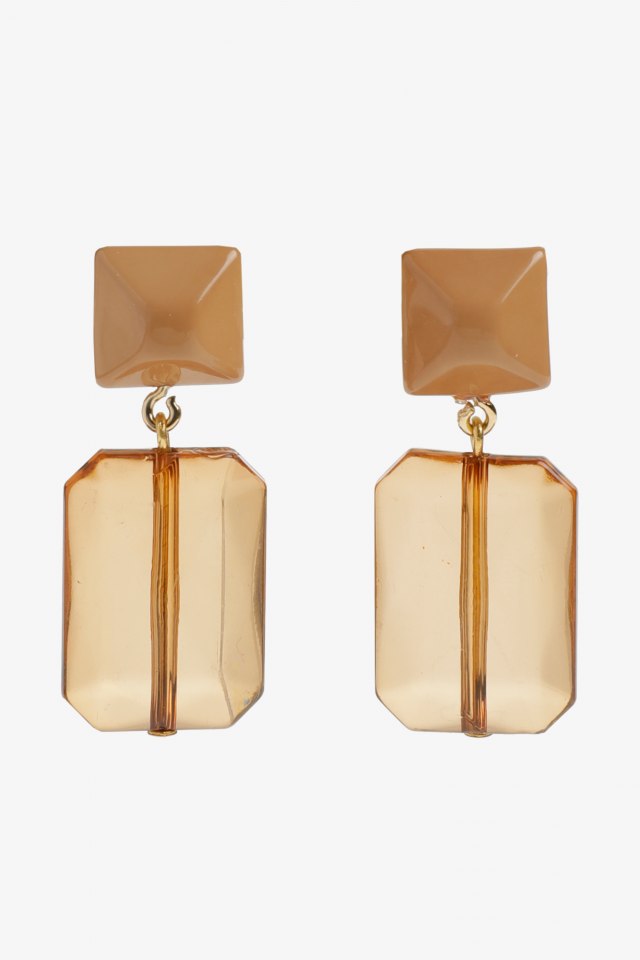 Boucles d’oreille avec pendentif rectangulaire
